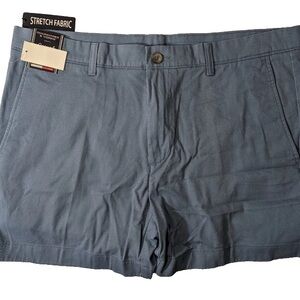 NEW Size 40 Men's Roundtree & Yorke Khaki Shorts 5.5" Inseam Stretch V. Blue